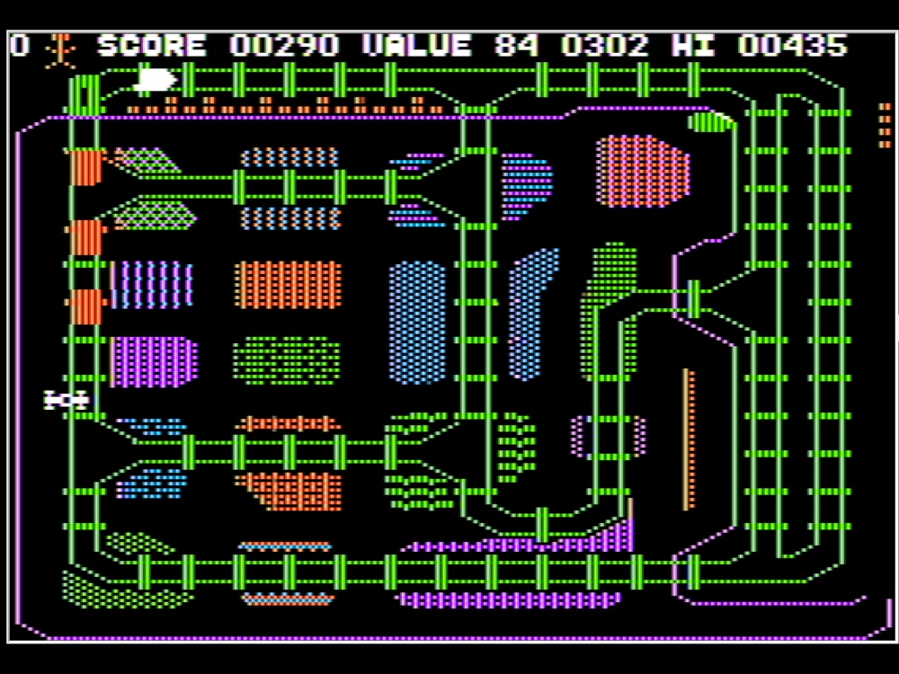 Gameplay of Track Attack for Apple II